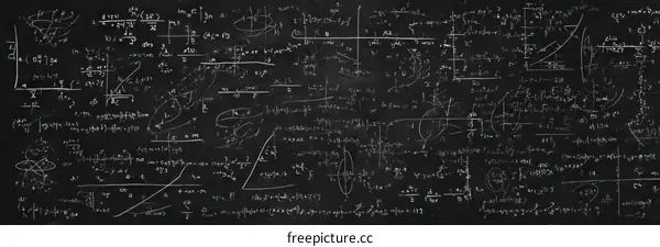 Mathematical Equations on a Blackboard