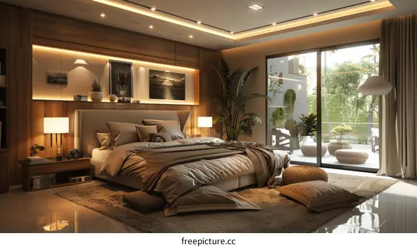 Modern Bedroom Interior Design Illustration