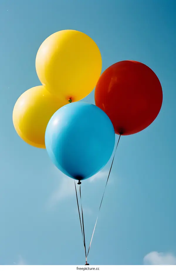 Three Balloons in the Blue Sky