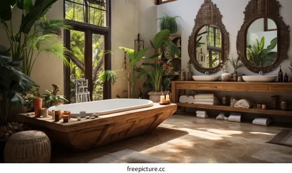 Bathroom With Plants