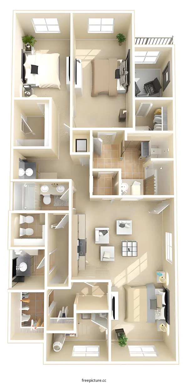 3 Bedroom Apartment Floor Plan