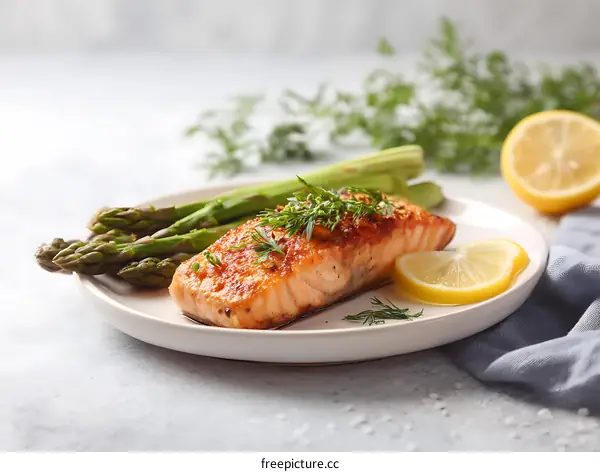 Delicious Roasted Salmon with Asparagus and Lemon