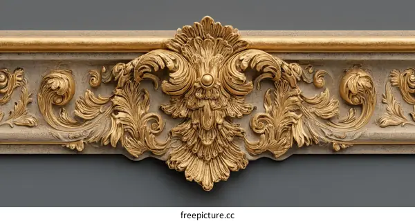 Ornate Gold Trimmed Architectural Molding