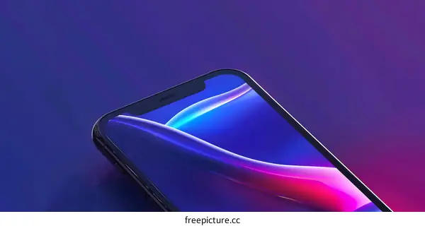 Purple and Blue Abstract Background with Smartphone