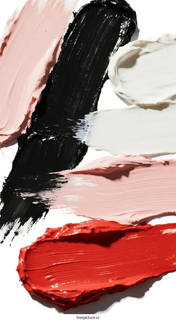 Colorful Paint Strokes on White Background Artistic Swatches