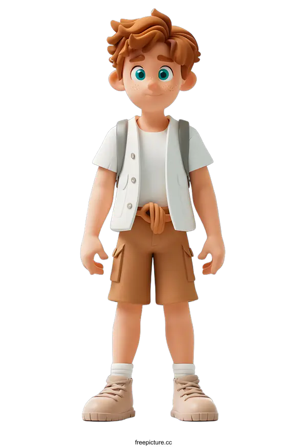 [Transparent Background PNG]Cartoon Boy Character 3D Rendering