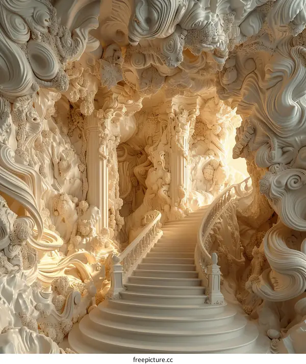 Mystical Surrealism: Staircase to Fantasy Dreamscape
