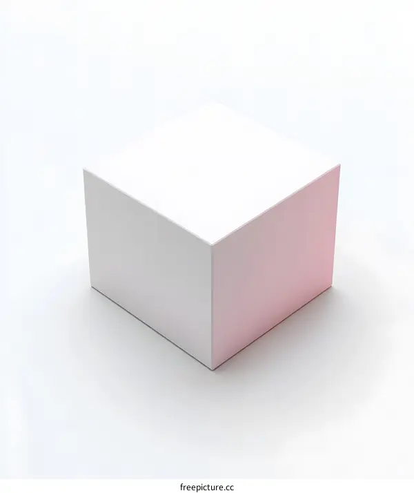 White and Pink Square Box on White Background