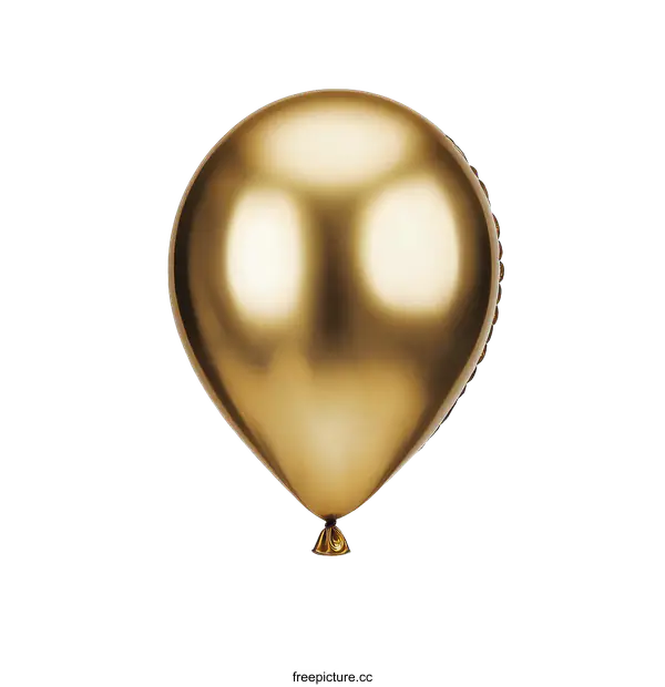 [Transparent Background PNG]Shiny Gold Balloon Close Up