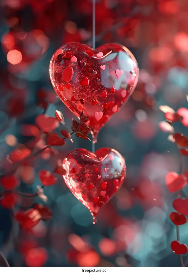 Exquisite crystal red heart