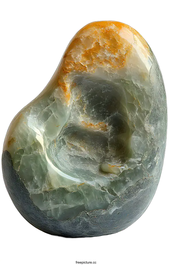 [Transparent Background PNG]Green and Yellow Stone Sculpture