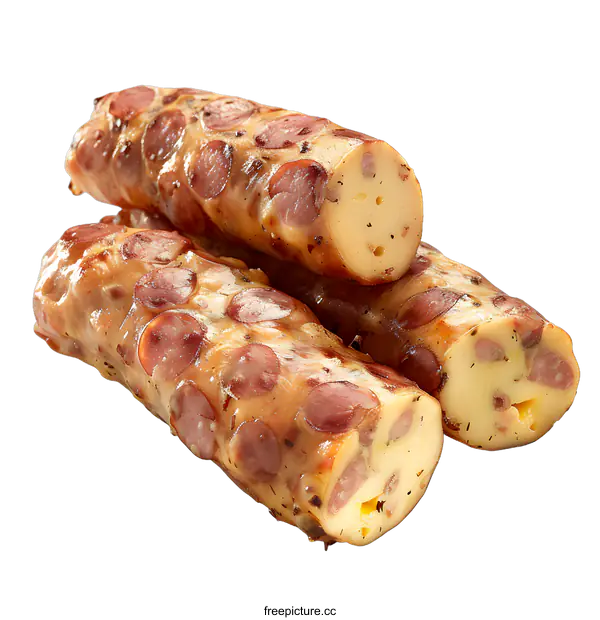 [Transparent Background PNG]Three pieces of sausage