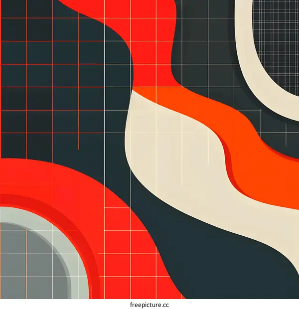 Abstract Geometric Background With Grid