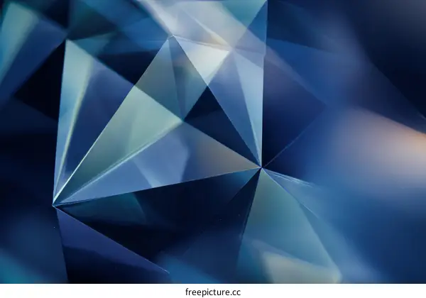 Close-up View of a Blue Gemstone Facet