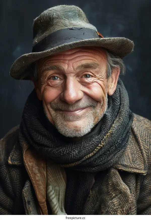 Portrait of a Smiling Elderly Man