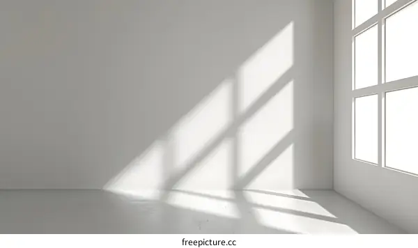 Sunlight Through Window In Empty Room
