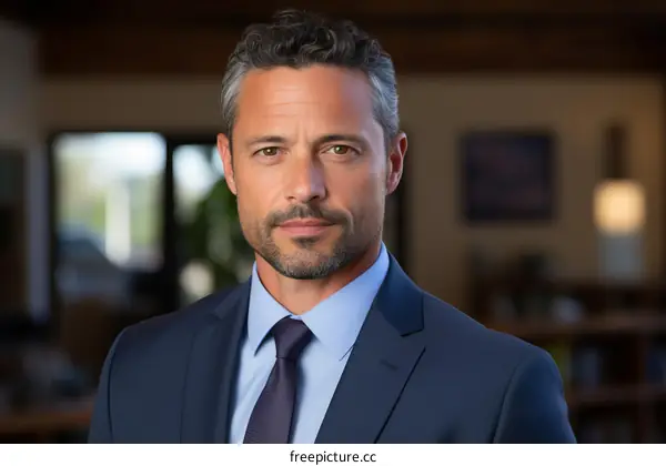 Headshot of a professional man in a suit and tie