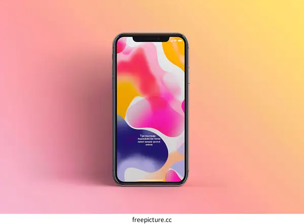Abstract Mobile Phone Mockup with Colorful Gradient Background