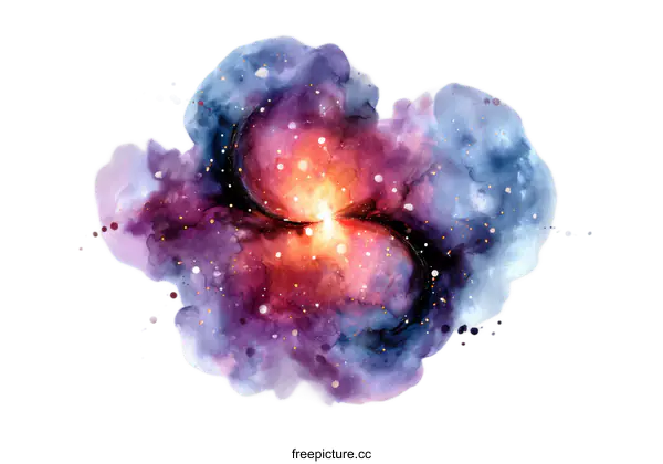 [Transparent Background PNG]Abstract Watercolor Galaxy Artwork