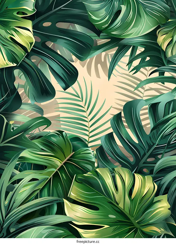 Tropical Leaves Background Illustration