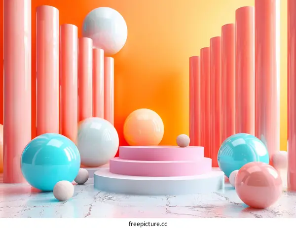 Abstract Geometric Shapes Display Background