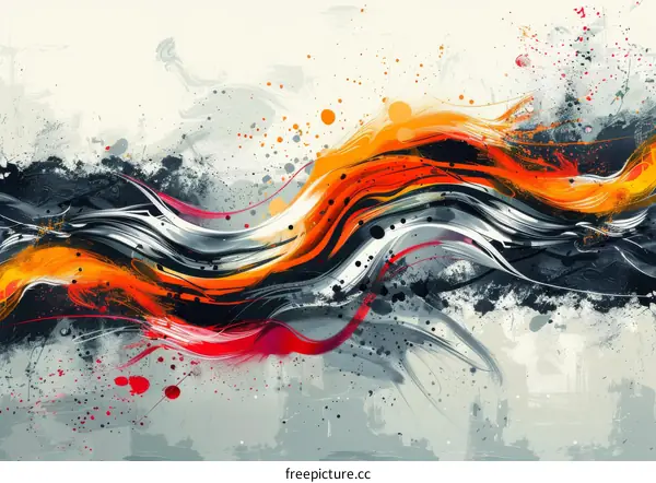 Abstract Colorful Flowing Abstract Painting