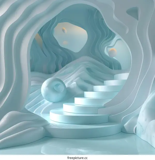 Abstract Ice Cave Interior Design