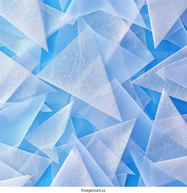 Blue and white abstract background with many triangle shapes
