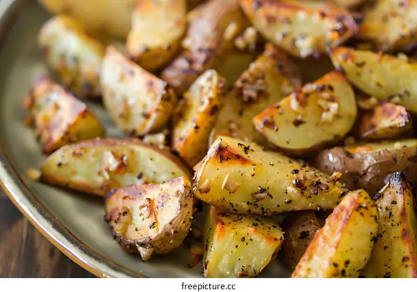 Crispy Garlic Herb Roasted Potato Wedges