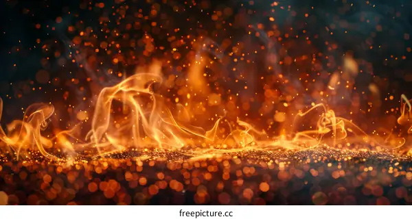 Fiery Texture Background with Sparks
