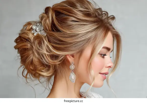 Elegant Wedding Hair Updo Style for Blonde Women
