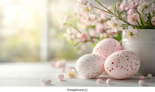 Easter Eggs and Spring Blossoms