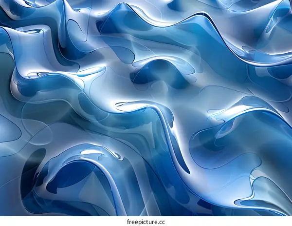 Abstract Blue Liquid Wave Background