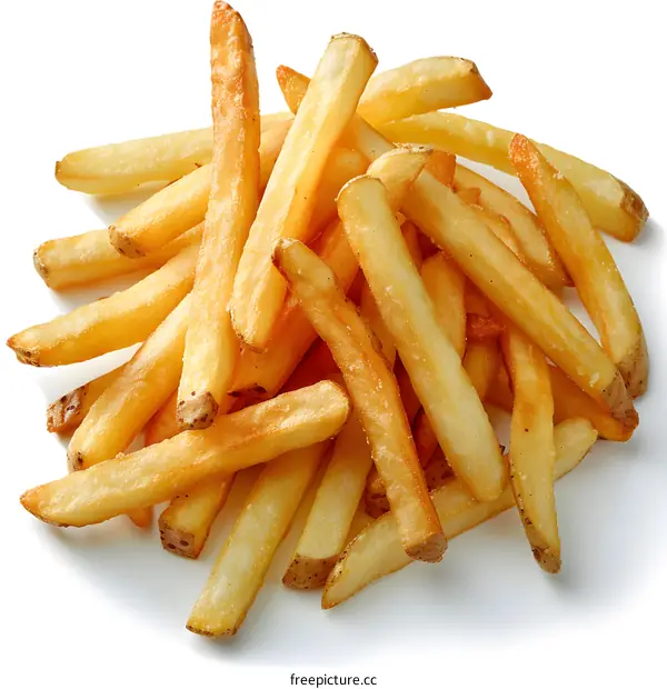 Pile of French Fries on White Background