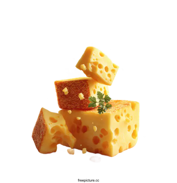 [Transparent Background PNG]Cheese Cubes in a Creative Food Arrangement
