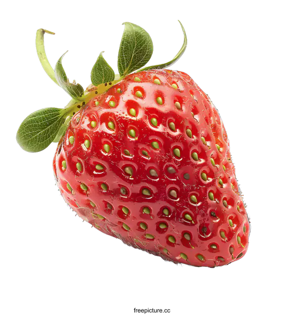 [Transparent Background PNG]Fresh Red Strawberry Isolated on White Background