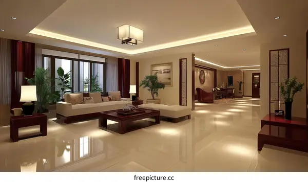 Modern Chinese Style Living Room Design