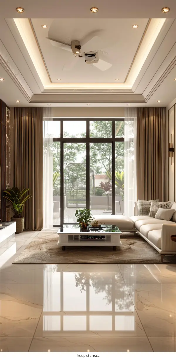 Bright and Airy Living Room Design with Ample Greenery