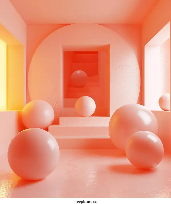 Pink Balls in a Modern Minimal Interior