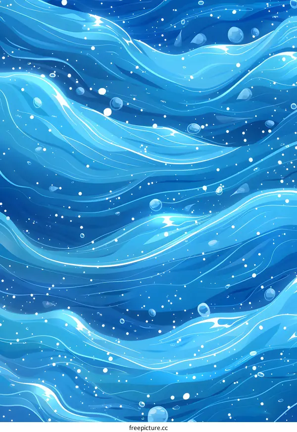 blue sea water surface with splashes and bubbles