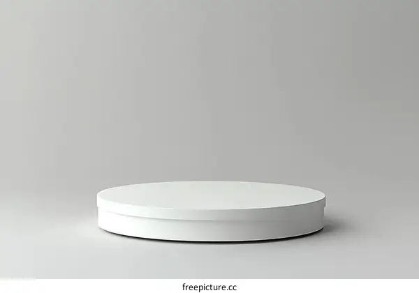 Empty White Round Platform for Product Presentation