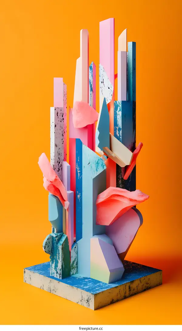 Abstract Colorful Geometric Shapes Cityscape