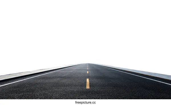 [Transparent Background PNG]Empty Road Extending into the Horizon