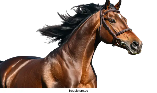 [Transparent Background PNG]Powerful Brown Horse in Motion