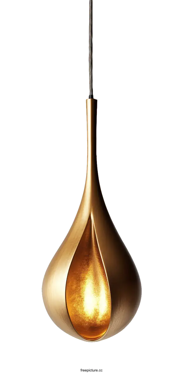 [Transparent Background PNG]Modern Gold Pendant Lamp Design