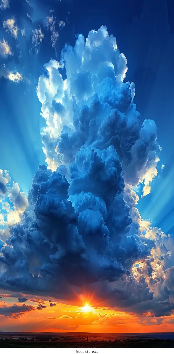 Majestic Sky with Orange and White Hues