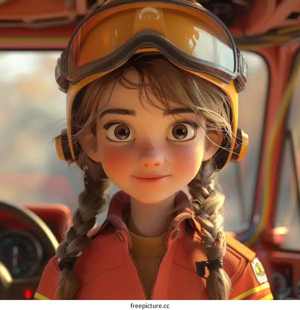 A Freckled Firefighter with Brown Hair, a Warm Smile, and a Uniform