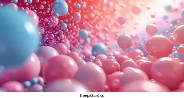 Pastel Pink and Blue Candy Balls 3D Background