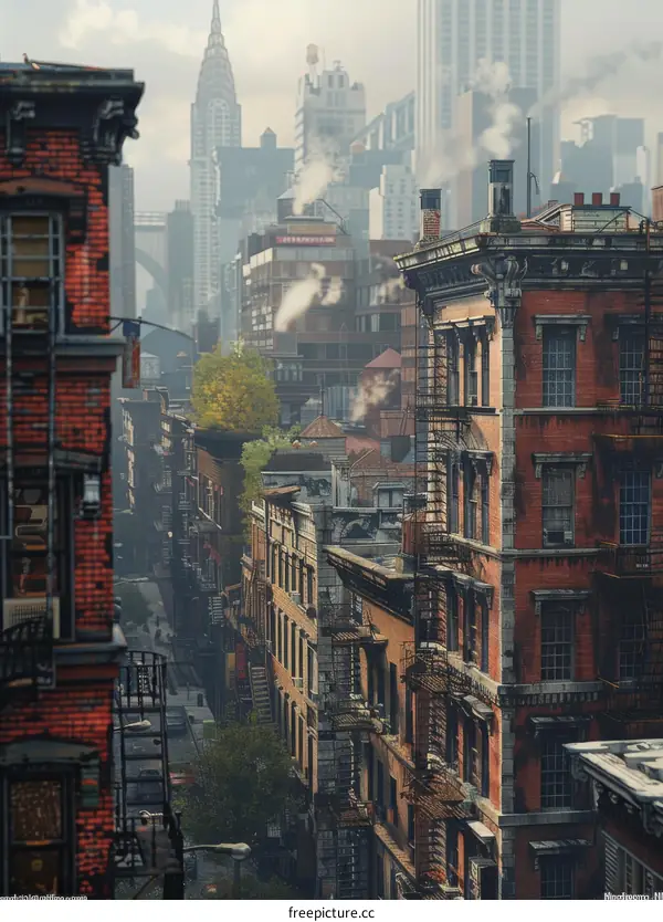 Urban Alleyways of a Futuristic New York City