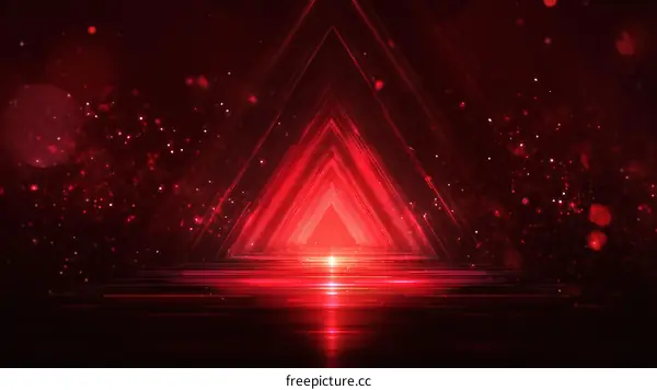 Abstract Red Triangular Tunnel